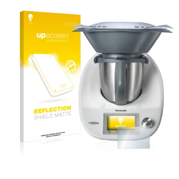 Front side of a product packaging with the brand logo upscreen. Next to it is the device Vorwerk Bimby TM5 shown with the corr