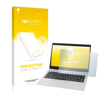 Front side of a product packaging with the brand logo upscreen. Next to it is the device HP EliteBook 830 G5 Non-Touch shown w