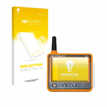 Front side of a product packaging with the brand logo upscreen. Next to it is the device Skytraxx 2.1 Vario shown with the cor