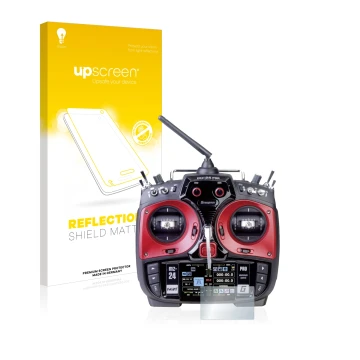 Front side of a product packaging with the brand logo upscreen. Next to it is the device Graupner mz-24 Pro shown with the cor