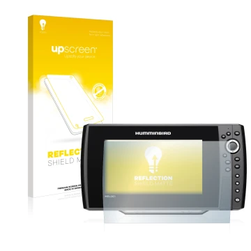 Front side of a product packaging with the brand logo upscreen. Next to it is the device Humminbird Helix 9 G3N shown with the