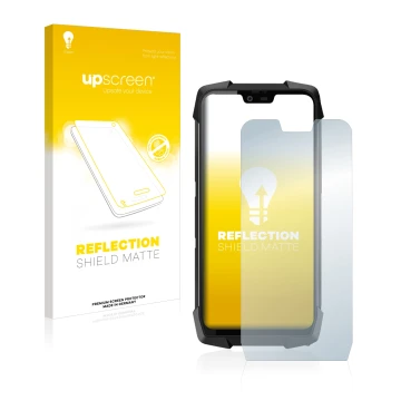 Front side of a product packaging with the brand logo upscreen. Next to it is the device Blackview BV9700 Pro shown with the c