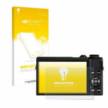Front side of a product packaging with the brand logo upscreen. Next to it is the device Canon PowerShot G7 X Mark III shown w