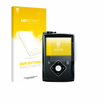 Front side of a product packaging with the brand logo upscreen. Next to it is the device Medtronic Minimed 640G shown with the