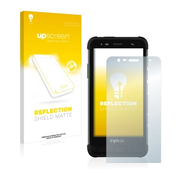 Front side of a product packaging with the brand logo upscreen. Next to it is the device Cyrus CS45 XA shown with the correspo