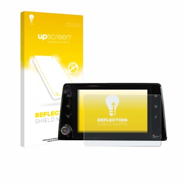 Front side of a product packaging with the brand logo upscreen. Next to it is the device Peugeot Rifter 2019 Infotainment Syst