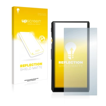 Front side of a product packaging with the brand logo upscreen. Next to it is the device FiiO M11 shown with the corresponding