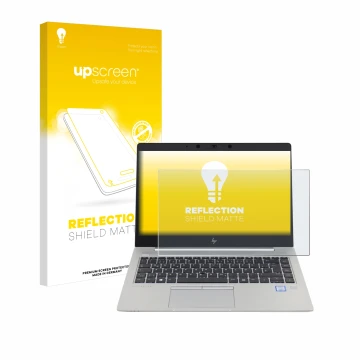 Front side of a product packaging with the brand logo upscreen. Next to it is the device HP EliteBook 840 G5 Non-Touch shown w