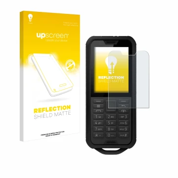 Front side of a product packaging with the brand logo upscreen. Next to it is the device Nokia 800 Tough shown with the corres