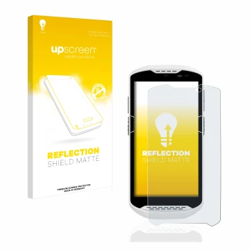 Front side of a product packaging with the brand logo upscreen. Next to it is the device Zebra TC57 shown with the correspondi