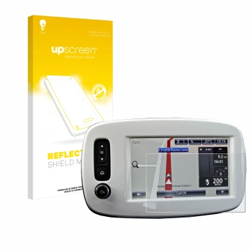 Front side of a product packaging with the brand logo upscreen. Next to it is the device TomTom Smart 453 2018 shown with the 