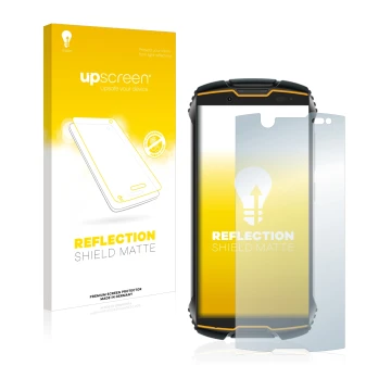 Front side of a product packaging with the brand logo upscreen. Next to it is the device Cubot King Kong Mini shown with the c