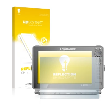 Front side of a product packaging with the brand logo upscreen. Next to it is the device Lowrance HDS Live 12