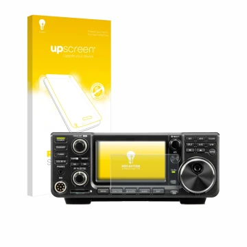 Front side of a product packaging with the brand logo upscreen. Next to it is the device Icom IC-9700 shown with the correspon