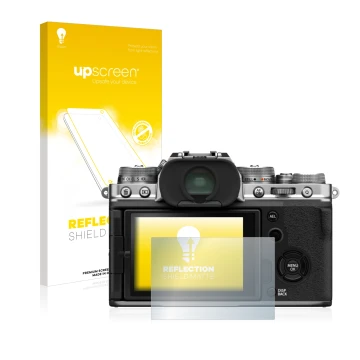 Front side of a product packaging with the brand logo upscreen. Next to it is the device Fujifilm X-T4 shown with the correspo