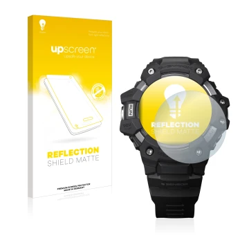 Front side of a product packaging with the brand logo upscreen. Next to it is the device Casio G-Shock GBD-H1000 shown with th