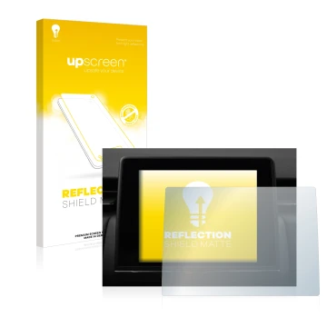 Front side of a product packaging with the brand logo upscreen. Next to it is the device Renault Clio V 2020 Easy Link 7