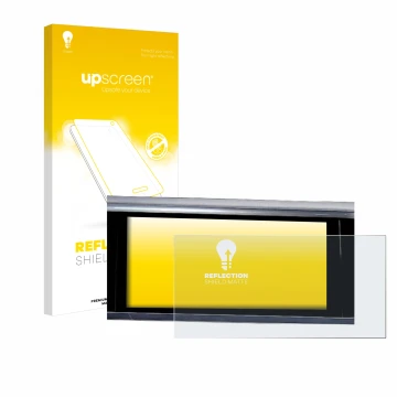 Front side of a product packaging with the brand logo upscreen. Next to it is the device Audi A6 2018 MMI Navigation Plus 10.1