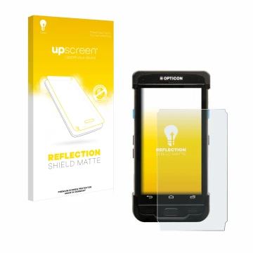 Front side of a product packaging with the brand logo upscreen. Next to it is the device Opticon H-31 shown with the correspon