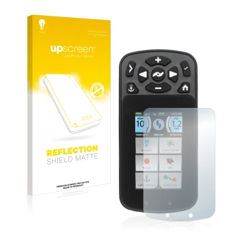 Front side of a product packaging with the brand logo upscreen. Next to it is the device Minn Kota I-Pilot Link shown with the