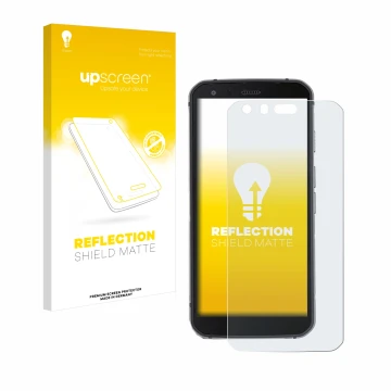 Front side of a product packaging with the brand logo upscreen. Next to it is the device Caterpillar Cat S62 Pro shown with th