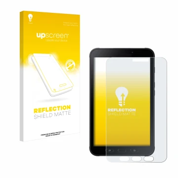 Front side of a product packaging with the brand logo upscreen. Next to it is the device Samsung Galaxy Tab Active 2 SM-T395 s