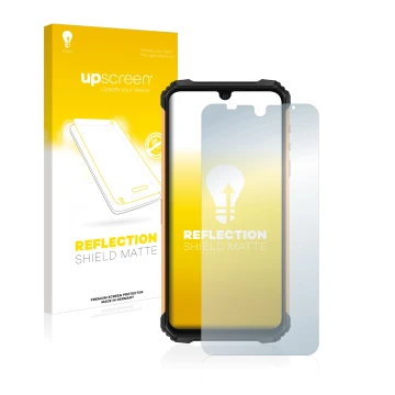 Front side of a product packaging with the brand logo upscreen. Next to it is the device Ulefone Armor 8 shown with the corres