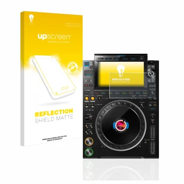 Front side of a product packaging with the brand logo upscreen. Next to it is the device Pioneer CDJ 3000 shown with the corre