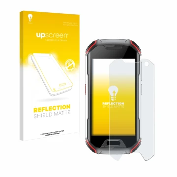Front side of a product packaging with the brand logo upscreen. Next to it is the device Unihertz Atom L shown with the corres