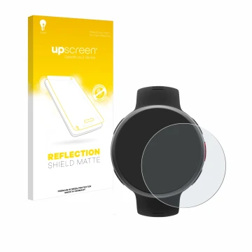 Front side of a product packaging with the brand logo upscreen. Next to it is the device Polar Vantage V2 shown with the corre