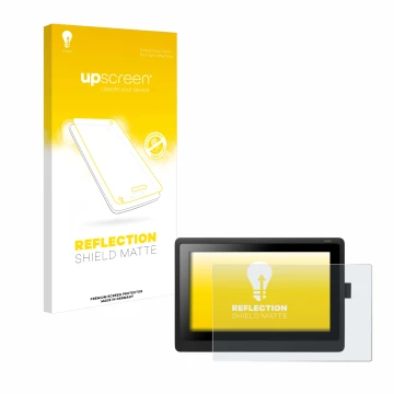 Front side of a product packaging with the brand logo upscreen. Next to it is the device Wacom Cintiq 16 shown with the corres