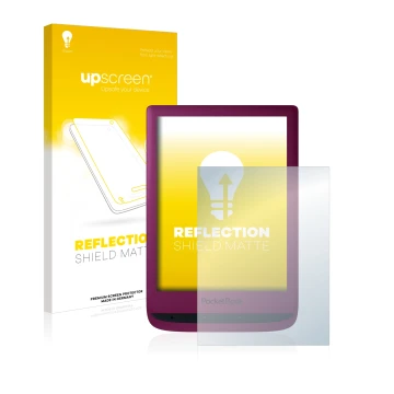 Front side of a product packaging with the brand logo upscreen. Next to it is the device PocketBook Touch Lux 5 shown with the