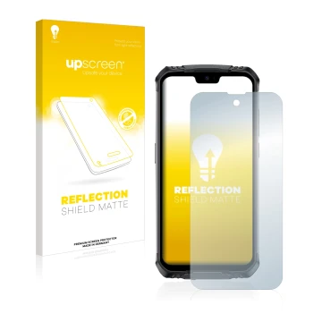 Front side of a product packaging with the brand logo upscreen. Next to it is the device Doogee S59 Pro shown with the corresp