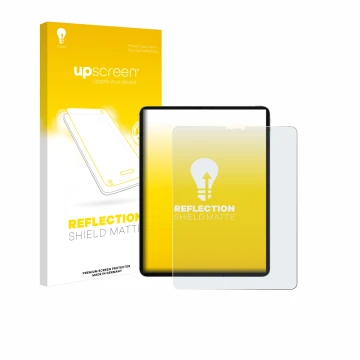 Front side of a product packaging with the brand logo upscreen. Next to it is the device Apple iPad Pro 12.9