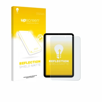 Front side of a product packaging with the brand logo upscreen. Next to it is the device Apple iPad Mini 6 WiFi 2021 shown wit