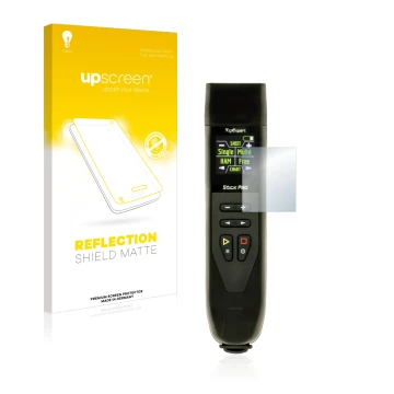 Front side of a product packaging with the brand logo upscreen. Next to it is the device RigExpert Stick Pro shown with the co