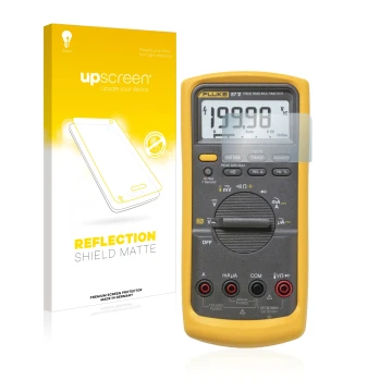 Front side of a product packaging with the brand logo upscreen. Next to it is the device Fluke 87v shown with the correspondin