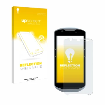 Front side of a product packaging with the brand logo upscreen. Next to it is the device Zebra TC52x shown with the correspond