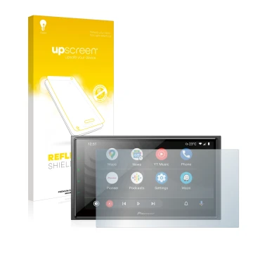 Front side of a product packaging with the brand logo upscreen. Next to it is the device Pioneer SPH-EVO64DAB shown with the c