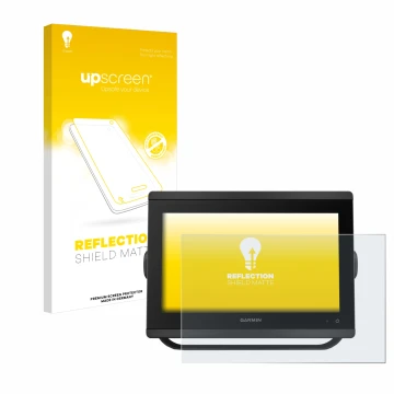 Front side of a product packaging with the brand logo upscreen. Next to it is the device Garmin GPSMAP 8412 xsv shown with the