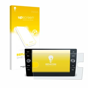 Front side of a product packaging with the brand logo upscreen. Next to it is the device Volkswagen T6 2021 Discover Media 8