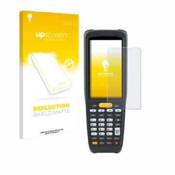 Front side of a product packaging with the brand logo upscreen. Next to it is the device Zebra MC2200 shown with the correspon