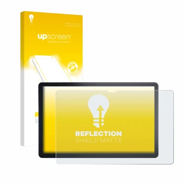 Front side of a product packaging with the brand logo upscreen. Next to it is the device Lenovo Tab P11 Plus shown with the co