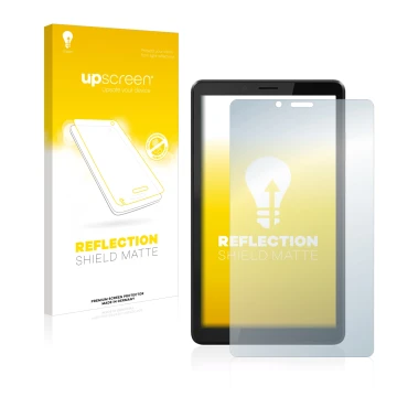 Front side of a product packaging with the brand logo upscreen. Next to it is the device Lenovo Tab M7 (3th Gen.) shown with t