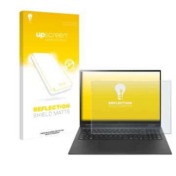 Front side of a product packaging with the brand logo upscreen. Next to it is the device LG gram 16'' 2-in-1 Touch shown with 