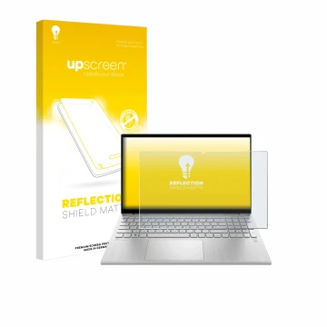 Front side of a product packaging with the brand logo upscreen. Next to it is the device HP Pavilion x360 Convertible 15-erX s
