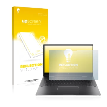 Front side of a product packaging with the brand logo upscreen. Next to it is the device HP Envy x360 (15-eX) (359 mm x 228.2 