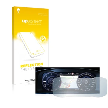 Front side of a product packaging with the brand logo upscreen. Next to it is the device Volkswagen Golf 7 Facelift (2016-2019