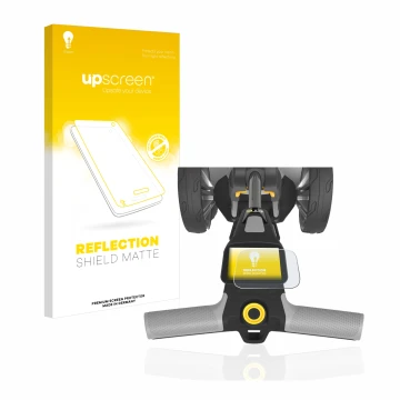 Front side of a product packaging with the brand logo upscreen. Next to it is the device PowaKaddy CT6 shown with the correspo