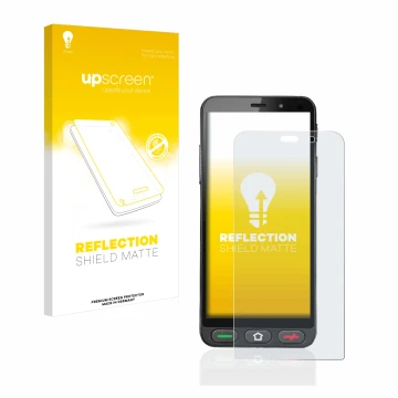 Front side of a product packaging with the brand logo upscreen. Next to it is the device Brondi Amico S Nero shown with the co